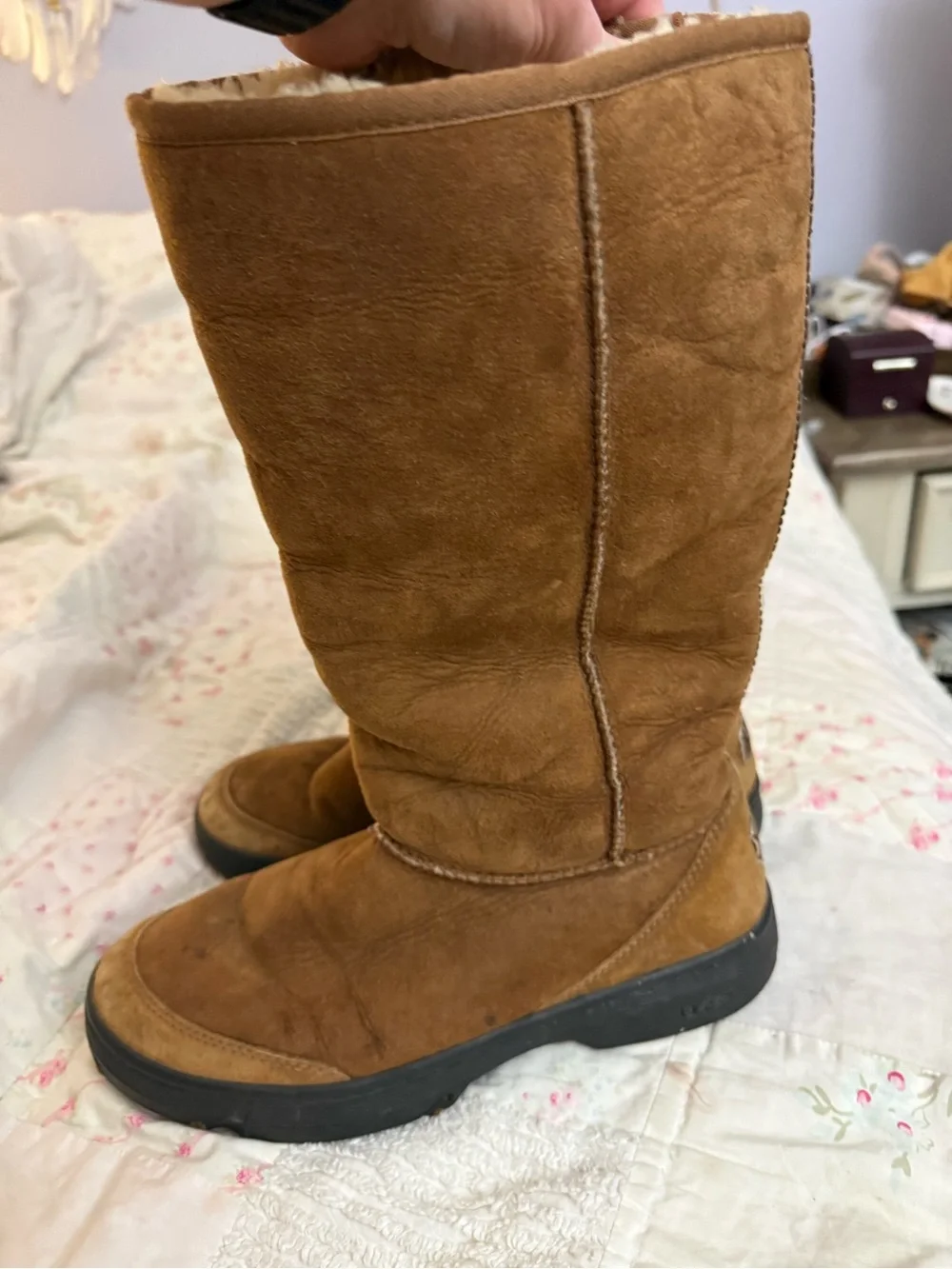Authentic UGG Australia Ultimate Tall Braid Boots in Classic Chestnut